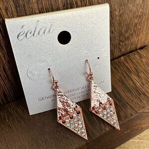 Eclat Copper Toned earrings Swarovski Crystals NWT‎